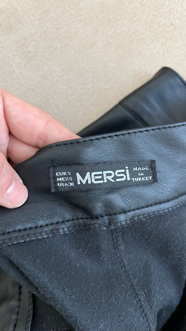 Siyah Deri Kadın Pantolon - Görsel 2