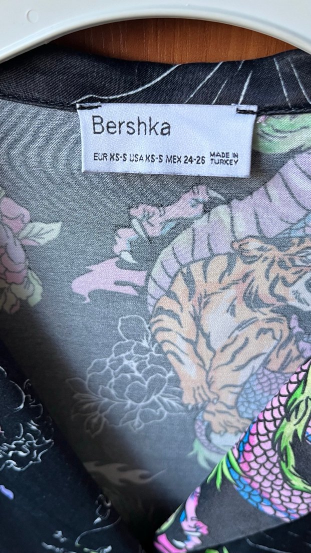 Renkli Desenli V Yaka Kadın Gömlek - Görsel 2