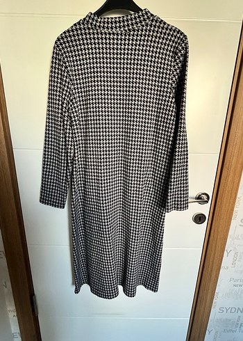 Fermuarlı Uzun Ekose Kadın Ceket - Görsel 3