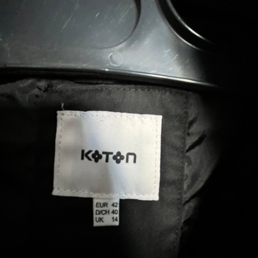 Düğmeli Siyah Deri Detalı Midi Trençkot - Görsel 2