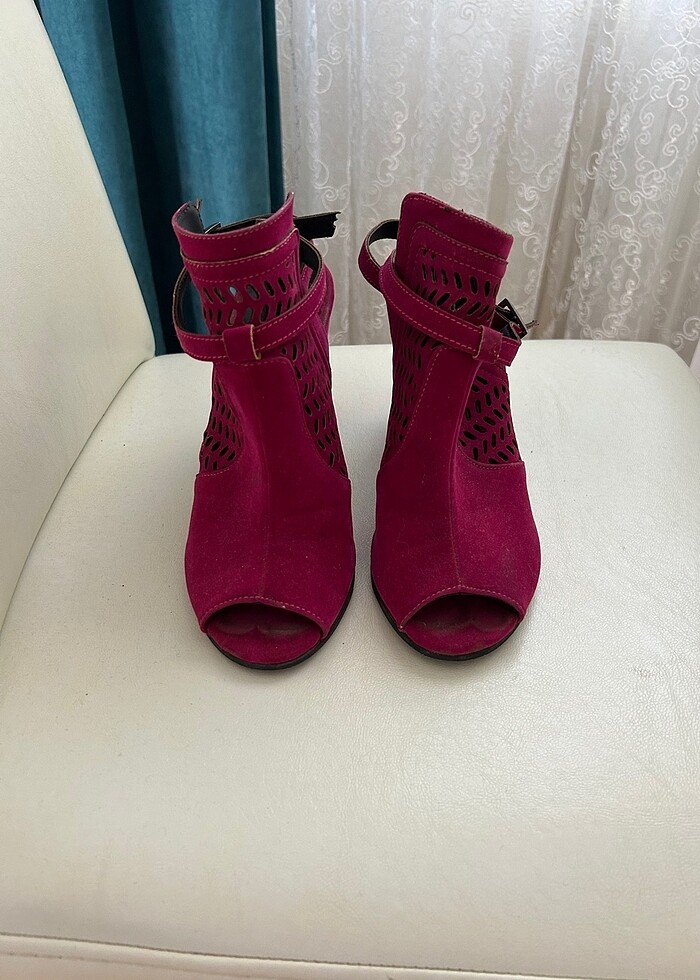 37 numara topuklu fuşya ayakkabı - Görsel 2