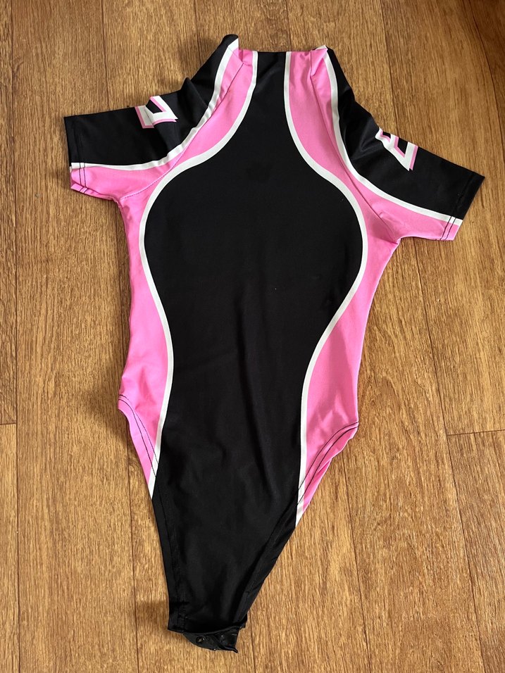 Pembe Baskılı Kısa Kollu Mini Kadın Mayo - Görsel 2