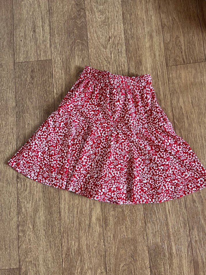 Volanlı Kırmızı Tie-Dye Mini şort etek - Görsel 3