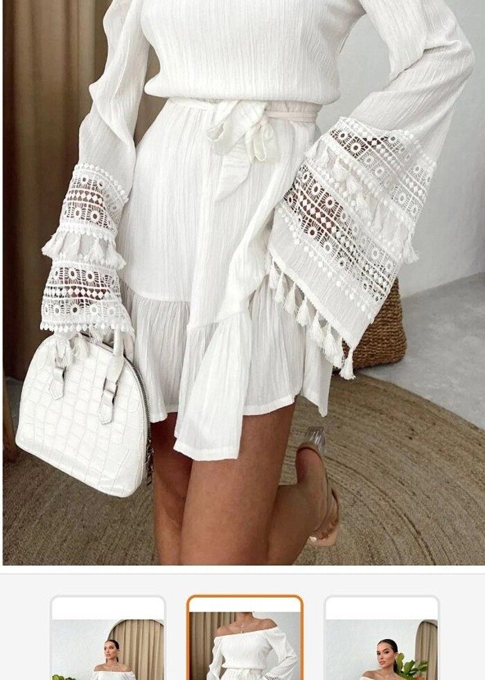 İşleme Detaylı Elbise  - Görsel 2