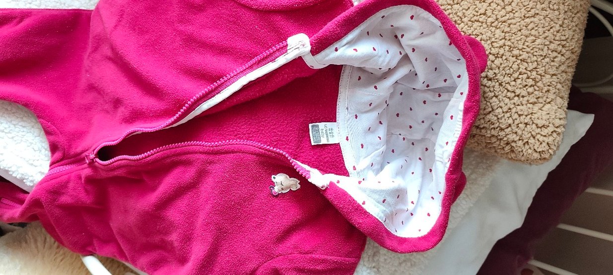 LC Waikiki Pembe Kapüşonlu Polar Bebek Tulumu - Görsel 3