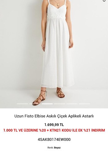 Koton Koton Marka Beyaz V Yaka Fisto Elbise
