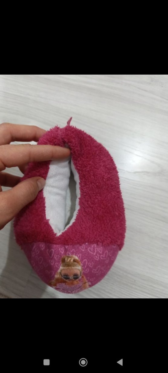 Kız Çocuk Pembe Barbie Desenli Ev Terliği - Görsel 2