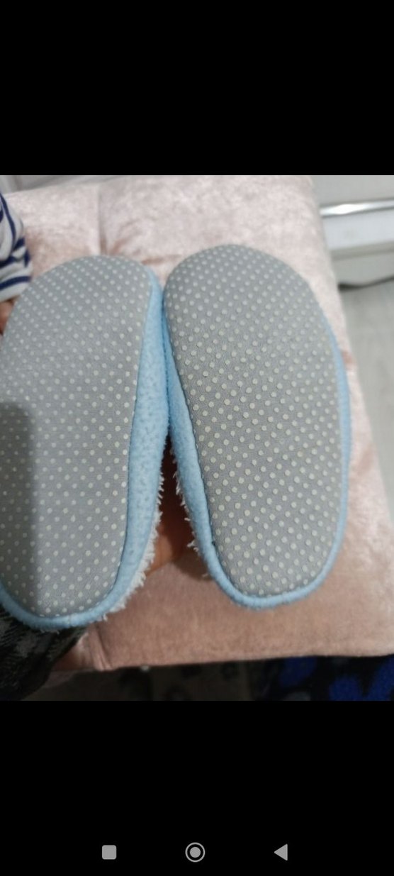 Kız Çocuk Mavi Baskılı Sıcak Ev Terliği - Görsel 2