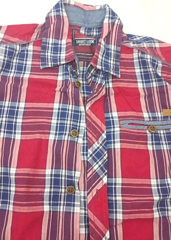 Kırmızı Ekoseli Kısa Kollu Erkek Gömlek - Görsel 2