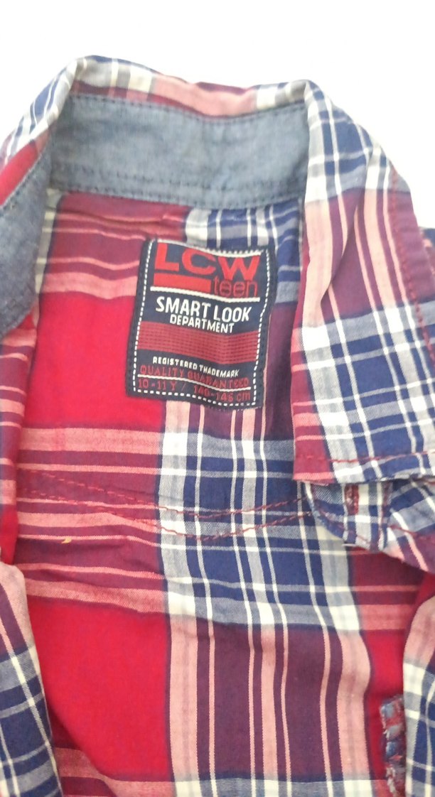 Kırmızı Ekoseli Kısa Kollu Erkek Gömlek - Görsel 5