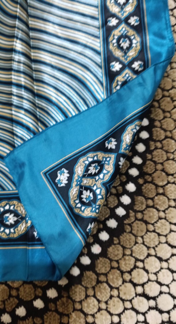 Mavi Parlak Bohem Kadın Fuları - Görsel 3