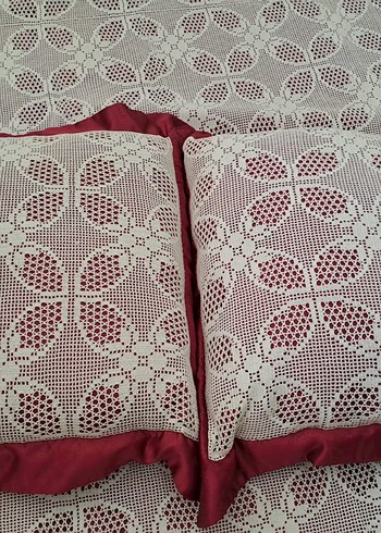 Beyaz Nakışlı Yatak Örtüsü ve Kırlent Seti - Görsel 7