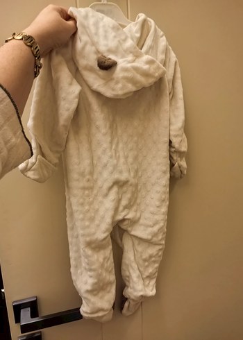 Beyaz Kürklü Bebek Kız Tulumu - Görsel 2