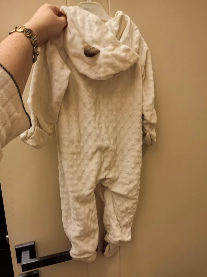 Beyaz Kürklü Bebek Kız Tulumu - Görsel 2