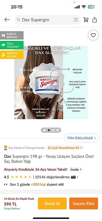 Beden Renk Saç Bakım Yağı Dax Supergro