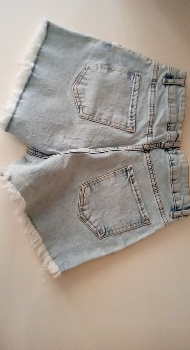 Kadın Mavi Mini Bol Kesim Kot Şort - Görsel 2