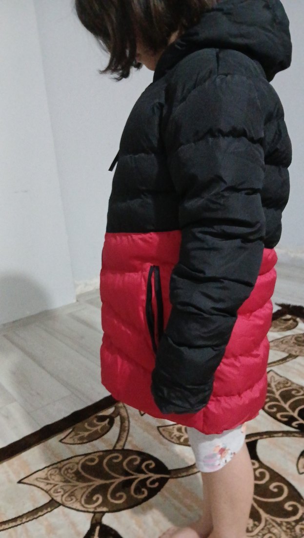 Kırmızı Siyah Fermuarlı Erkek Çocuk Mont - Görsel 4