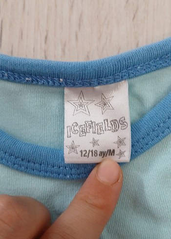 Mavi Baskılı Uzun Kollu Bebek Tulum - Görsel 2