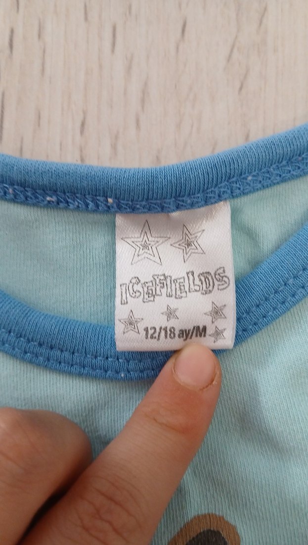 Mavi Baskılı Uzun Kollu Bebek Tulum - Görsel 2