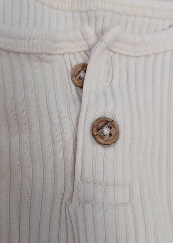 Düğmeli Beyaz Bebek Body - Görsel 3