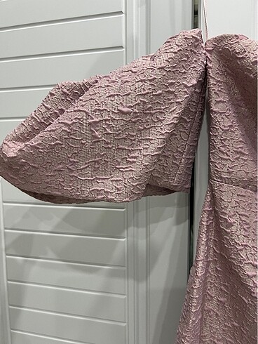 straplez balon kol elbise - Görsel 2