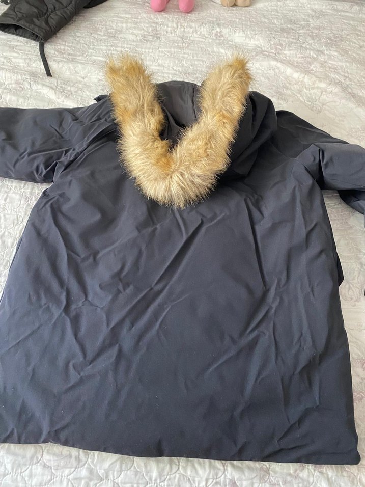 Kürk Detaylı Gri  Kışlık Mont - Görsel 5