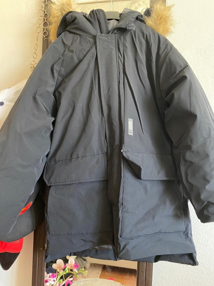 Kürk Detaylı Gri  Kışlık Mont - Görsel 3