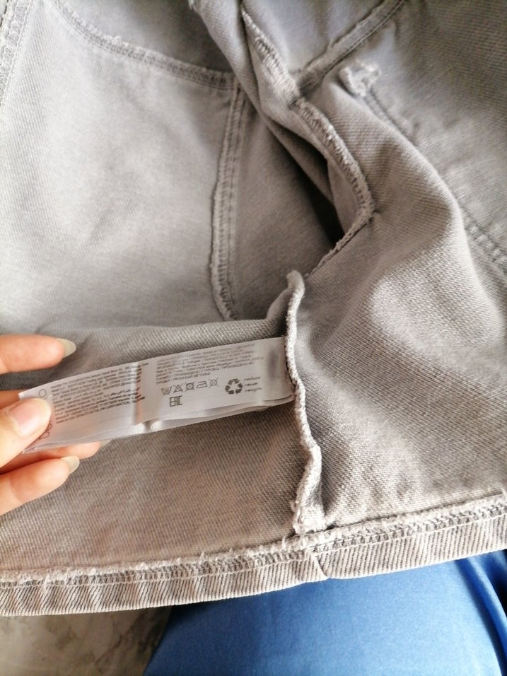 Gri Bol Kesim Denim Ceket - Görsel 5