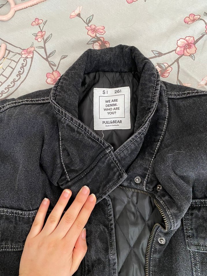 Gri Kadın Denim Midi Ceket - Görsel 2