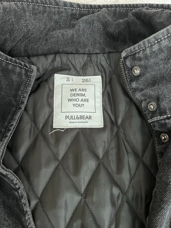 Düğmeli Siyah Kadın Denim Ceket - Görsel 3