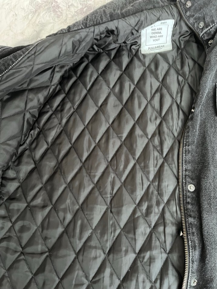 Düğmeli Siyah Kadın Denim Ceket - Görsel 4