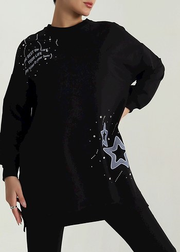 Diğer Siyah Payetlii Kadın Sweatshirt