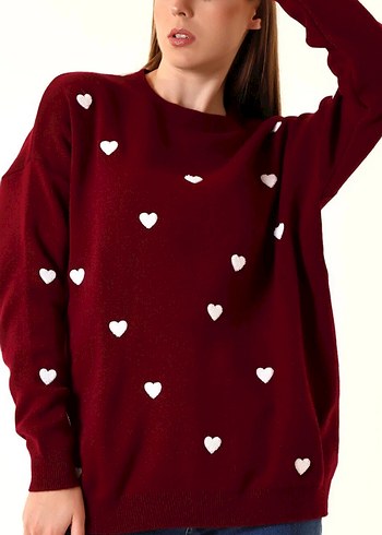 Nakışlı Siyah Uzun Kollu Triko Kazak - Görsel 4