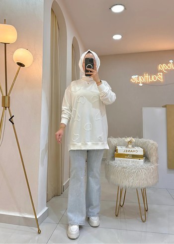 pul İşlemeli Salaş tesettür Kadın Tunik - Görsel 2