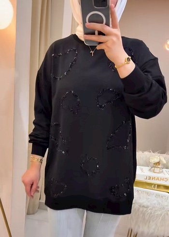 pul İşlemeli Salaş tesettür Kadın Tunik - Görsel 4