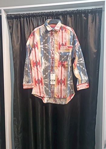 Bohem Çok Renkli Uzun Kollu Gömlek - Görsel 8