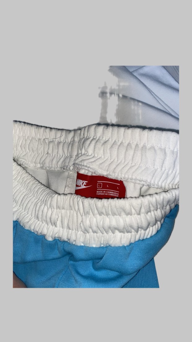 Nike Beyaz ve Mavi Spor Eşofman Altı - Görsel 2