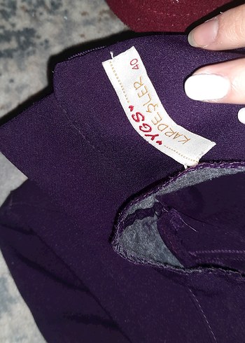 Uzun Mor Tesettür Kadın Elbise - Görsel 5