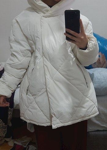 Kadın Beyaz şişme mont - Görsel 3