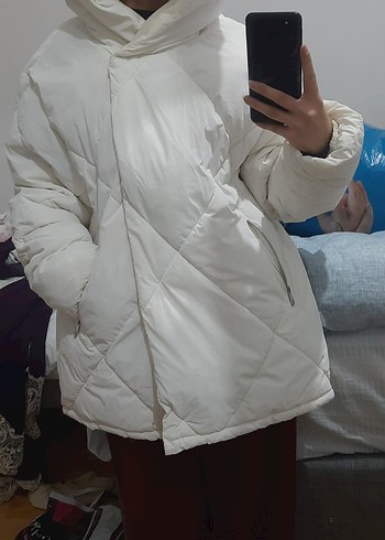 Kadın Beyaz şişme mont - Görsel 2