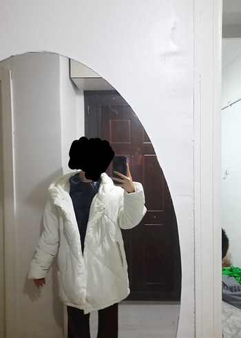 Kadın Beyaz şişme mont - Görsel 5