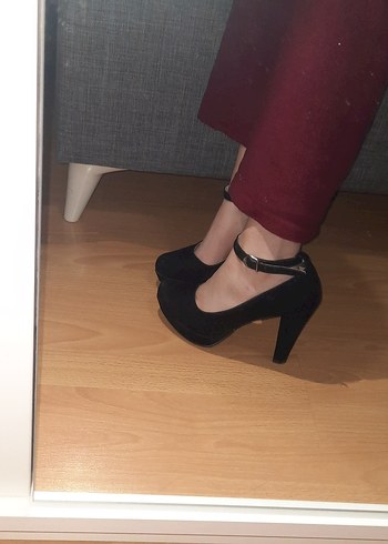 süet plartform topuklu ayakkabı - Görsel 2