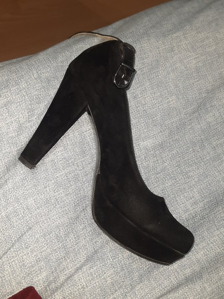 süet plartform topuklu ayakkabı - Görsel 3