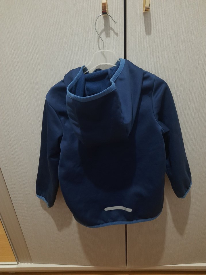 Kapüşonlu Fermuarlı Erkek Çocuk Mavi Mont - Görsel 2