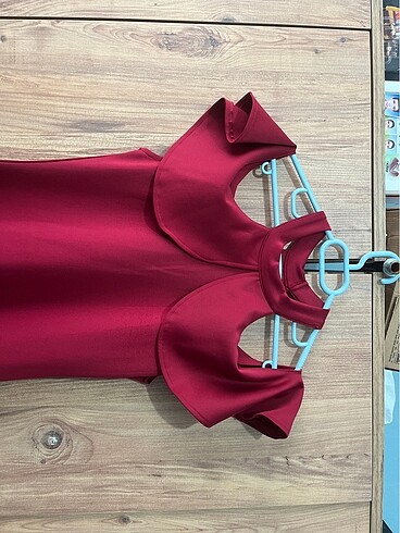 Bordo uzun Balık elbise - Görsel 2