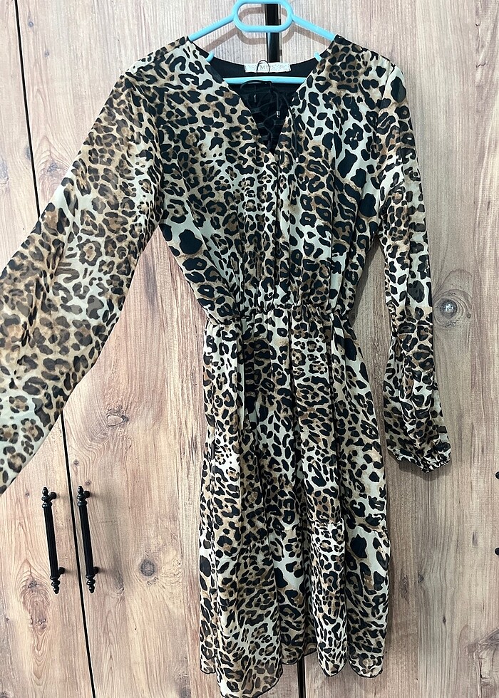 Leopar desenli elbise - Görsel 2