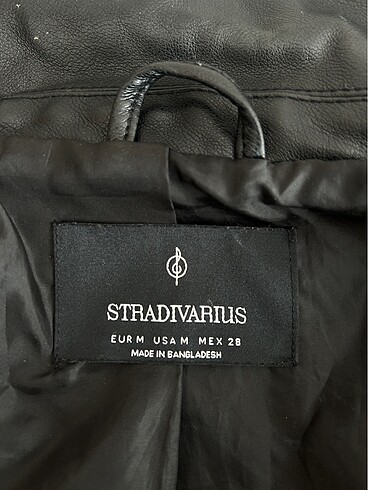 m Beden siyah Renk Stradivarius Kemerli Suni Deri Biker Ceket