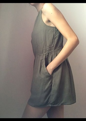 Yeşil Bohem Kısa Tulum - Görsel 2