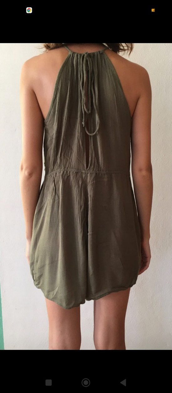 Yeşil Bohem Kısa Tulum - Görsel 3