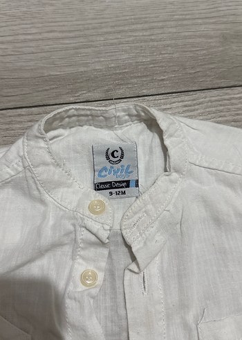 Civil Erkek Çocuk Keten Beyaz Kısa Kollu Gömlek